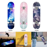 Maxbell Complete Skateboard for Beginners Women Man Teens Mute Boys Girls Maple StyleA