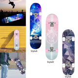 Maxbell Complete Skateboard for Beginners Women Man Teens Mute Boys Girls Maple StyleA
