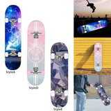 Maxbell Complete Skateboard for Beginners Women Man Teens Mute Boys Girls Maple StyleA