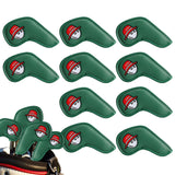 Maxbell 10Pcs PU Golf Iron Headcover Club Head Cover Animal Decorative Red