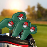 Maxbell 10Pcs PU Golf Iron Headcover Club Head Cover Animal Decorative Red