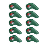 Maxbell 10Pcs PU Golf Iron Headcover Club Head Cover Animal Decorative Red