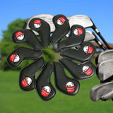 Maxbell 10Pcs PU Golf Iron Headcover Club Head Cover Animal Decorative Black