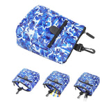 Maxbell Golf Ball Bag Pouch Polyester with 360 Degree Swivel Buckle Golf Tee Holder Colorful Blue