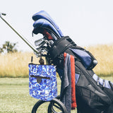 Maxbell Golf Ball Bag Pouch Polyester with 360 Degree Swivel Buckle Golf Tee Holder Colorful Blue