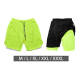Maxbell Men's 2 in 1 Running Shorts Summer Sports Shorts for Yoga Sports Training Green M