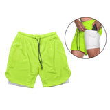 Maxbell Men's 2 in 1 Running Shorts Summer Sports Shorts for Yoga Sports Training Green XL