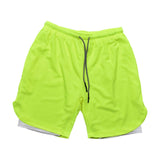 Maxbell Men's 2 in 1 Running Shorts Summer Sports Shorts for Yoga Sports Training Green XXXL