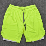 Maxbell Men's 2 in 1 Running Shorts Summer Sports Shorts for Yoga Sports Training Green XXXL