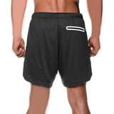 Maxbell Men's 2 in 1 Running Shorts Summer Sports Shorts for Yoga Sports Training Black M