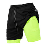 Maxbell Men's 2 in 1 Running Shorts Summer Sports Shorts for Yoga Sports Training Black M