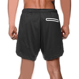 Maxbell Men's 2 in 1 Running Shorts Summer Sports Shorts for Yoga Sports Training Black XXL
