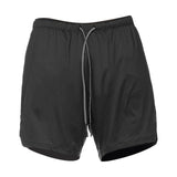 Maxbell Men's 2 in 1 Running Shorts Summer Sports Shorts for Yoga Sports Training Black XXL