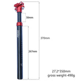 Maxbell Lightweight Bike Seat Post Shock Absorber 350mm Mountain Bicycle Seatpost with 30.4 Sleeve