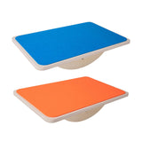 Maxbell Wooden Balance Board Curvy Equipment Interactive Rocker Board Standing Blue