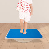 Maxbell Wooden Balance Board Curvy Equipment Interactive Rocker Board Standing Blue