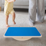 Maxbell Wooden Balance Board Curvy Equipment Interactive Rocker Board Standing Blue
