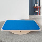 Maxbell Wooden Balance Board Curvy Equipment Interactive Rocker Board Standing Blue