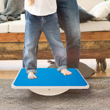 Maxbell Wooden Balance Board Curvy Equipment Interactive Rocker Board Standing Blue
