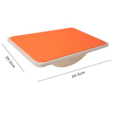 Maxbell Wooden Balance Board Curvy Equipment Interactive Rocker Board Standing Orange