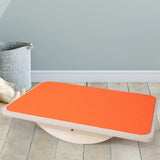 Maxbell Wooden Balance Board Curvy Equipment Interactive Rocker Board Standing Orange