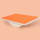 Maxbell Wooden Balance Board Curvy Equipment Interactive Rocker Board Standing Orange