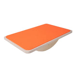 Maxbell Wooden Balance Board Curvy Equipment Interactive Rocker Board Standing Orange
