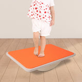 Maxbell Wooden Balance Board Curvy Equipment Interactive Rocker Board Standing Orange