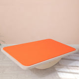 Maxbell Wooden Balance Board Curvy Equipment Interactive Rocker Board Standing Orange