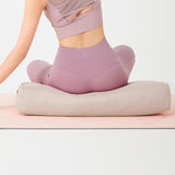Maxbell Professional Yoga Bolster with Carry Handle Pillow for Legs Restorative Yoga Beige