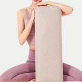 Maxbell Professional Yoga Bolster with Carry Handle Pillow for Legs Restorative Yoga Beige