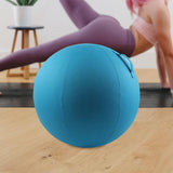 Maxbell Ball Chair Cover Yoga Exercise Anti Slid with Handle Training Belly Gym Blue