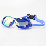 Maxbell Professional Swimming Glasses Non Slip Diving Eyewear Frame Blue Plating