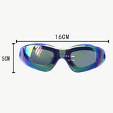 Maxbell Professional Swimming Glasses Non Slip Diving Eyewear Frame Blue Plating