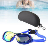 Maxbell Professional Swimming Glasses Non Slip Diving Eyewear Frame Blue Plating