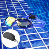 Maxbell Professional Swimming Glasses Non Slip Diving Eyewear Frame Blue Plating