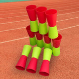 Maxbell 10Pcs Flip Cups Agility Training Running for Basketball Indoor Red Green