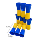 Maxbell 10Pcs Flip Cups Agility Training Running for Basketball Indoor Blue Yellow