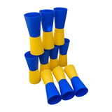 Maxbell 10Pcs Flip Cups Agility Training Running for Basketball Indoor Blue Yellow