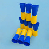 Maxbell 10Pcs Flip Cups Agility Training Running for Basketball Indoor Blue Yellow