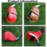 Maxbell Golf Head Covers PU Portable Protector for Athlete Travel Golf Training Red Large