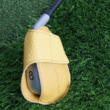 Maxbell Golf Head Covers PU Portable Protector for Athlete Travel Golf Training Yellow Large