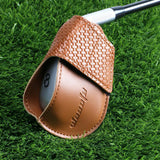 Maxbell Golf Head Covers PU Portable Protector for Athlete Travel Golf Training Brown Small