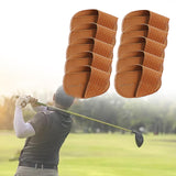 Maxbell Golf Head Covers PU Portable Protector for Athlete Travel Golf Training Brown Small