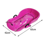 Maxbell Winter Snow Sled Toboggan Sledding Sleigh Holiday Skiing Kids Outdoor Sledge Rose Red