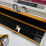 Maxbell Pool Cue Hard Case with Handle and Lock Billiard Cue Storage Padded Interior Argent