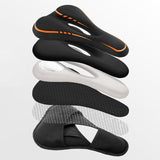 Maxbell Comfort Bike Saddle Cushion Pad Breathable Non Slip Saddle Cycling Parts Black Orange