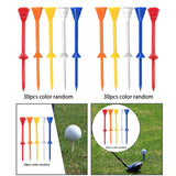 Maxbell 30Pcs Golf Tees Reusable Low Resistance Hitting Plastic Ball Holder Beginner 45mm