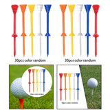 Maxbell 30Pcs Golf Tees Reusable Low Resistance Hitting Plastic Ball Holder Beginner 45mm