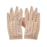 Maxbell Women Figure Skating Gloves Girls with Rhinestones for Show Competition XS